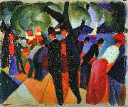 August Macke A Stroll on the Bridge oil painting reproduction